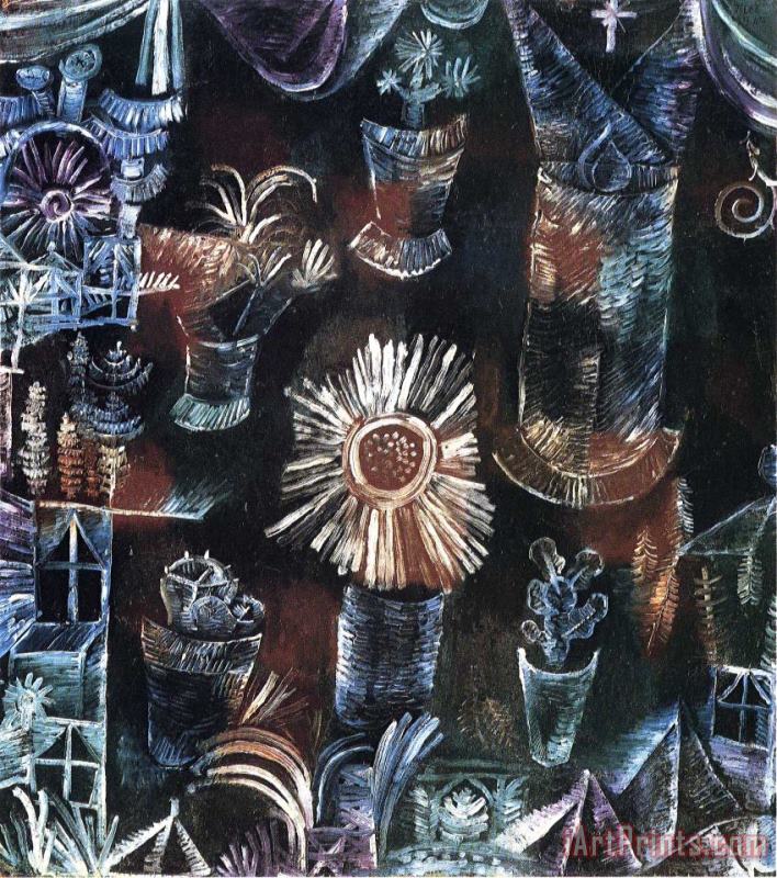 Still Life with Thistle Bloom 1919 painting - Paul Klee Still Life with Thistle Bloom 1919 Art Print