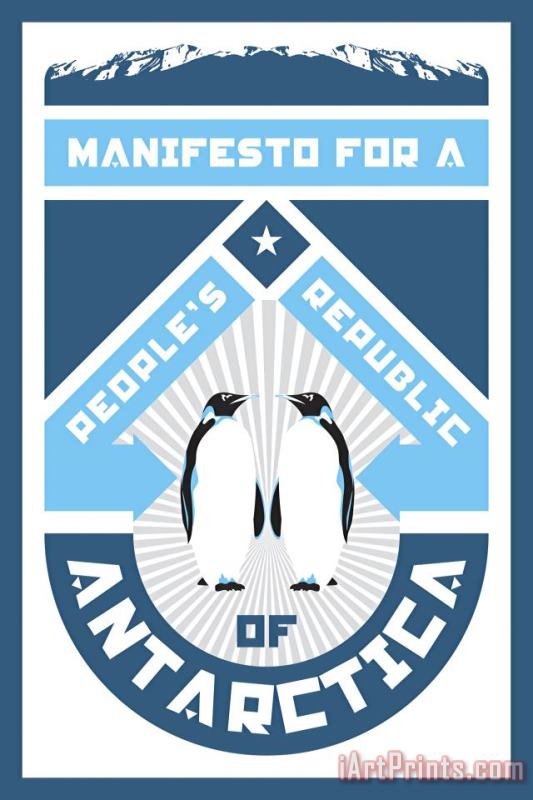 Manifesto for a People's Republic of Antarctica 3 painting - Paul Miller Manifesto for a People's Republic of Antarctica 3 Art Print