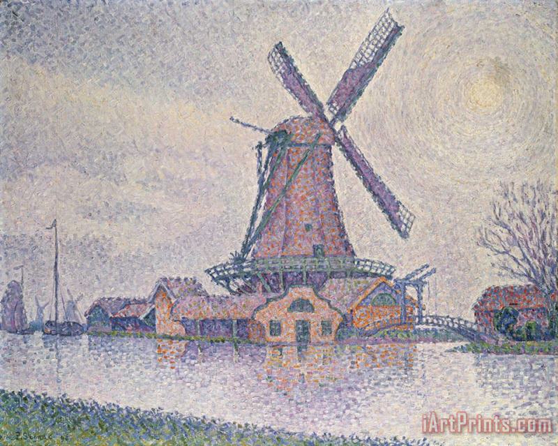 Edam Windmill painting - Paul Signac Edam Windmill Art Print