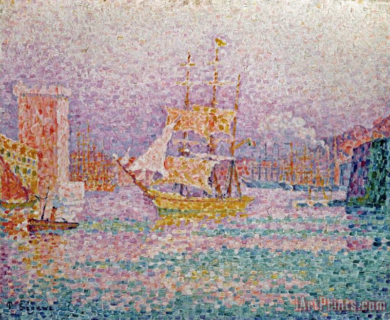 Paul Signac Harbour at Marseilles Art Print