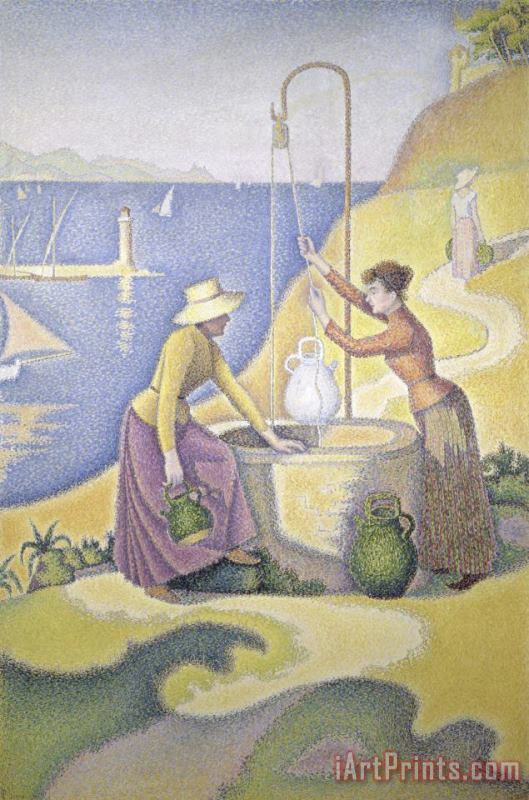 Paul Signac Young Women of Provence at The Well Art Painting