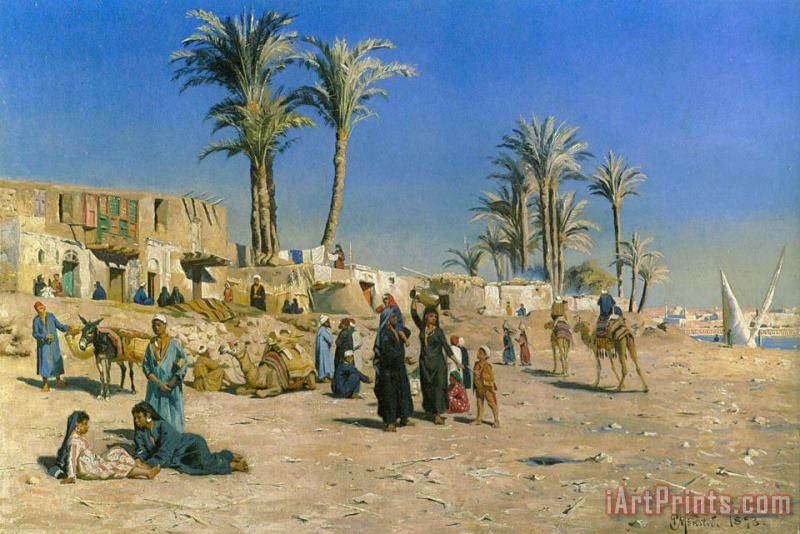 Peder Mork Monsted On The Outskirts of Cairo Art Painting