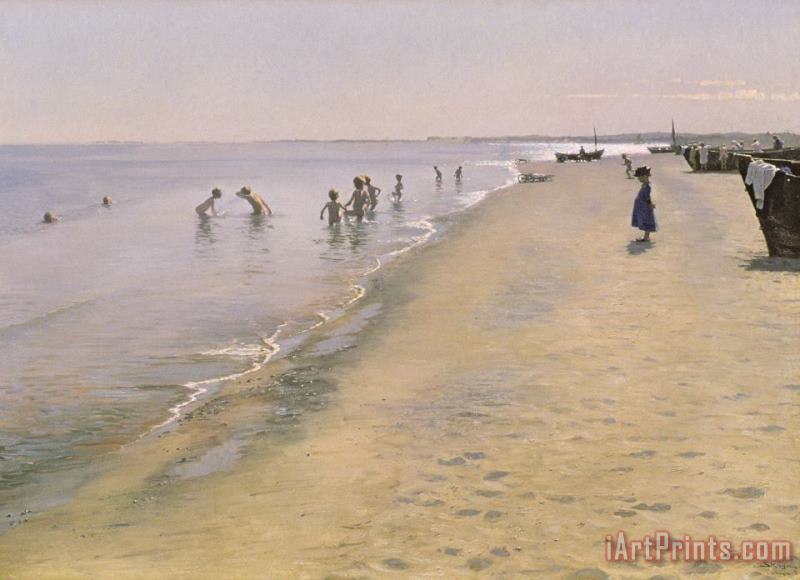 Summer Day at the South Beach of Skagen painting - Peder Severin Kroyer Summer Day at the South Beach of Skagen Art Print