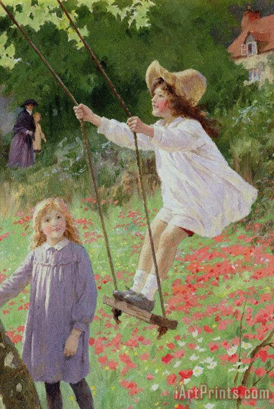 The Swing painting - Percy Tarrant The Swing Art Print
