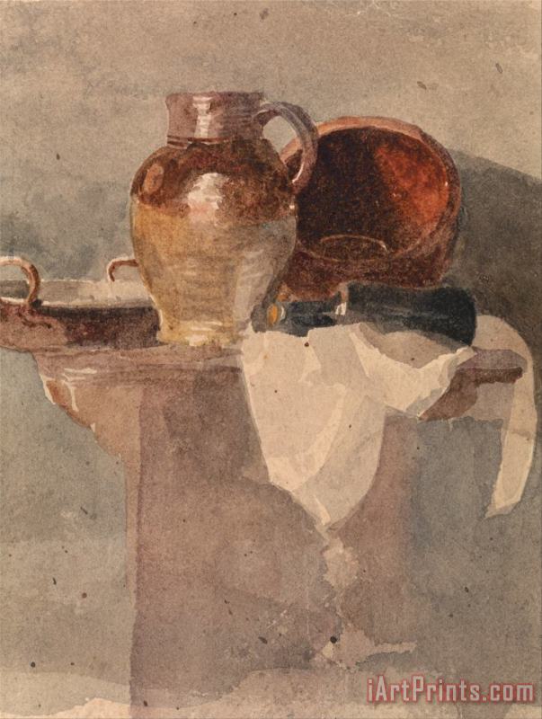 Peter de Wint Still Life with a Jug And Copper Pan Art Painting