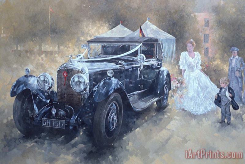 Bentley and Bride painting - Peter Miller Bentley and Bride Art Print
