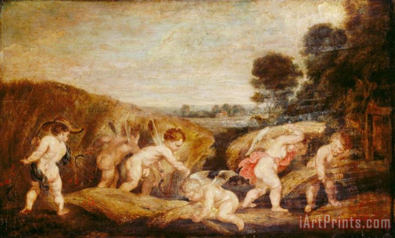 Peter Paul Rubens Cupids Harvesting Art Print