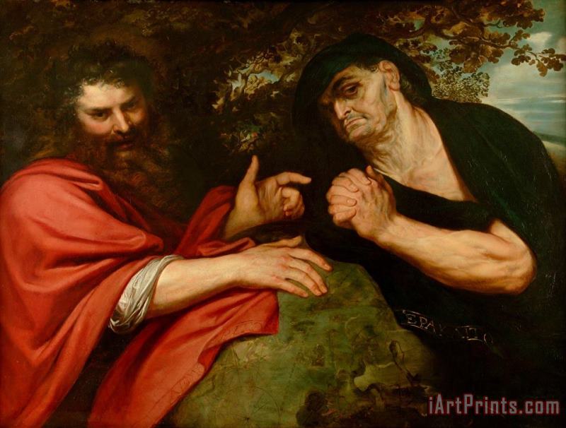 Democritus And Heraclitus painting - Peter Paul Rubens Democritus And Heraclitus Art Print