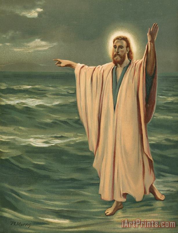 Christ walking on the sea painting - Philip Richard Morris Christ walking on the sea Art Print