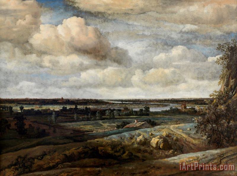 Philips Koninck Dutch Panorama Landscape with a Distant View of Haarlem Art Print