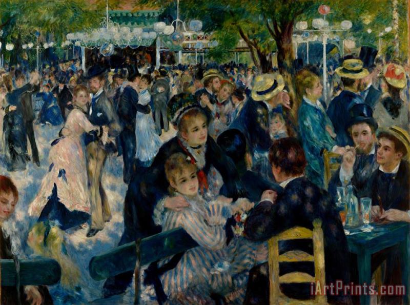 Bal Du Moulin De La Galette, Montmartre painting - Pierre Auguste Renoir Bal Du Moulin De La Galette, Montmartre Art Print