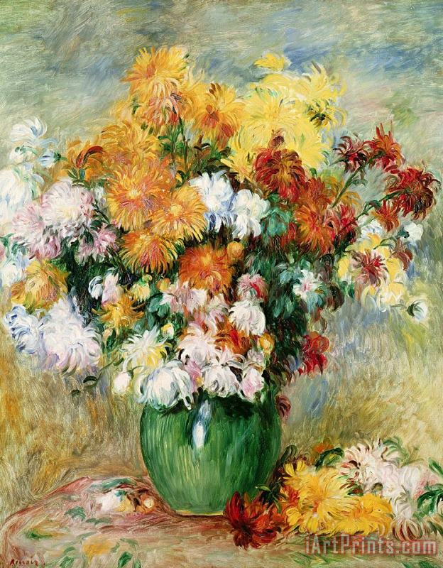 Pierre Auguste Renoir Bouquet of Chrysanthemums Art Painting