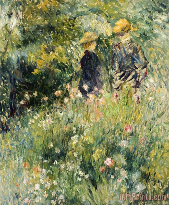 Pierre Auguste Renoir Conversation in a Rose Garden Art Print