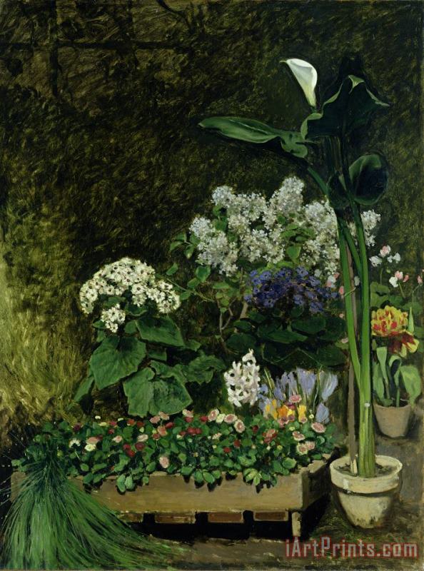 Pierre Auguste Renoir Flowers in a Greenhouse Art Print