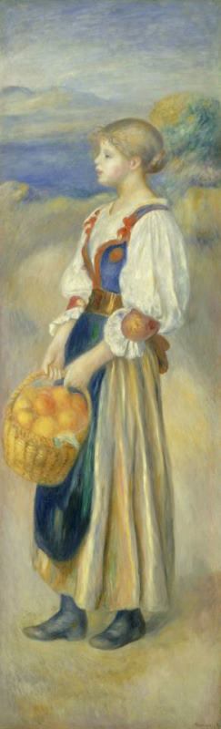 Pierre Auguste Renoir Girl with a Basket of Oranges (la Marchande D'oranges) Art Painting