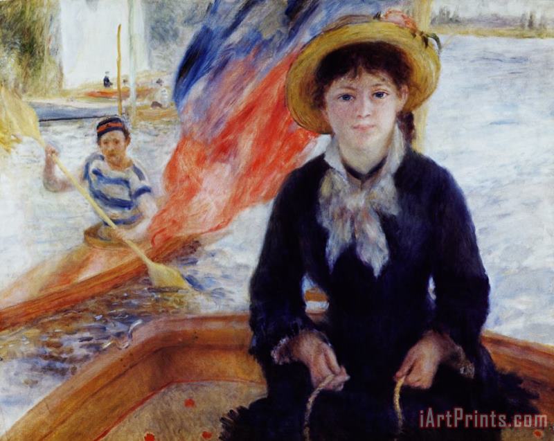 Pierre Auguste Renoir In a Dinghy Art Painting