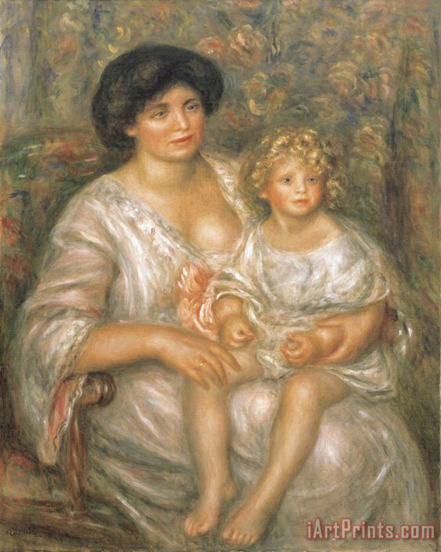 Mother And Child (madame Thurneyssen And Her Daughter) painting - Pierre Auguste Renoir Mother And Child (madame Thurneyssen And Her Daughter) Art Print
