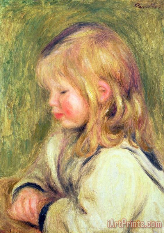 Pierre Auguste Renoir The Child in a White Shirt Reading Art Print