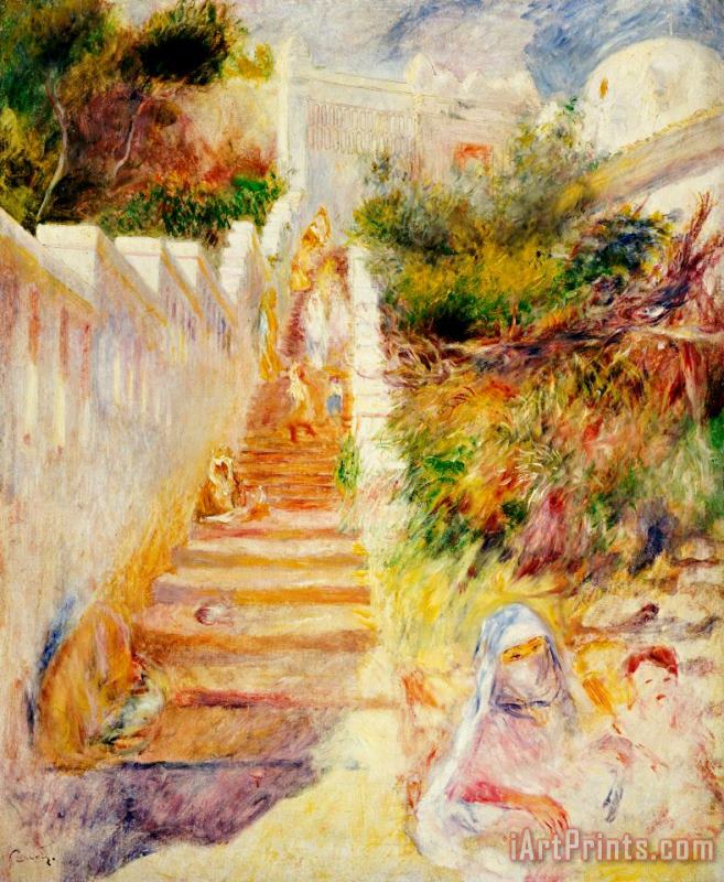 The Steps in Algiers painting - Pierre Auguste Renoir The Steps in Algiers Art Print