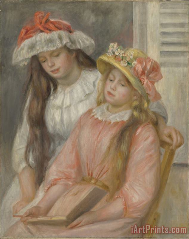Pierre Auguste Renoir Young Girls Looking at an Album Art Painting