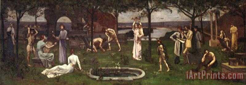 Between Art And Nature painting - Pierre Cecile Puvis De Chavannes Between Art And Nature Art Print