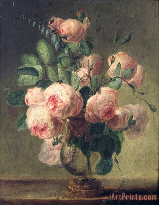 Pierre Joseph Redoute Vase of Flowers Art Painting