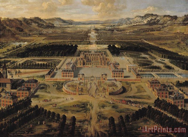 Perspective view of the Chateau Gardens and Park of Versailles painting - Pierre Patel Perspective view of the Chateau Gardens and Park of Versailles Art Print
