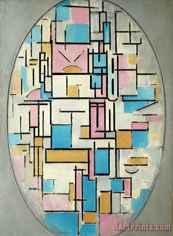 Composition in Oval with Color Planes 1 painting - Piet Mondrian Composition in Oval with Color Planes 1 Art Print