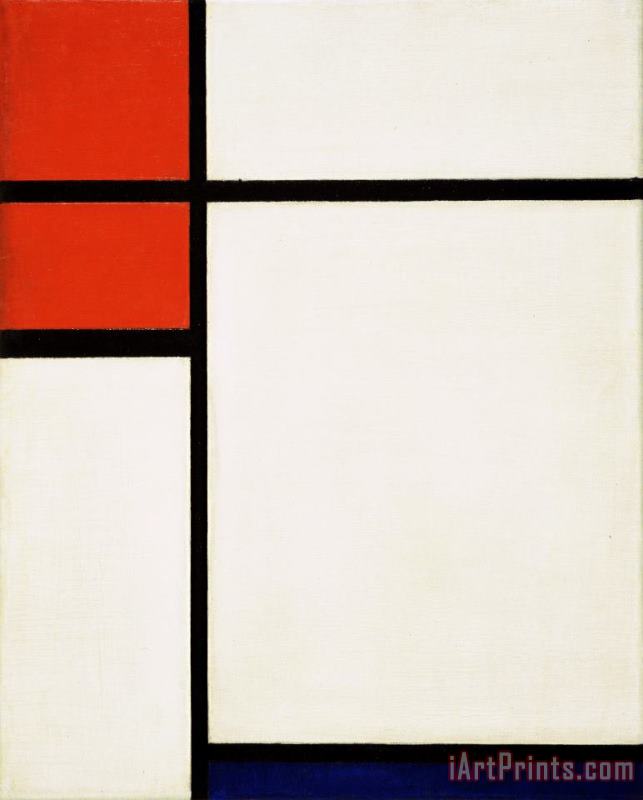 Composition with Red And Blue painting - Piet Mondrian Composition with Red And Blue Art Print