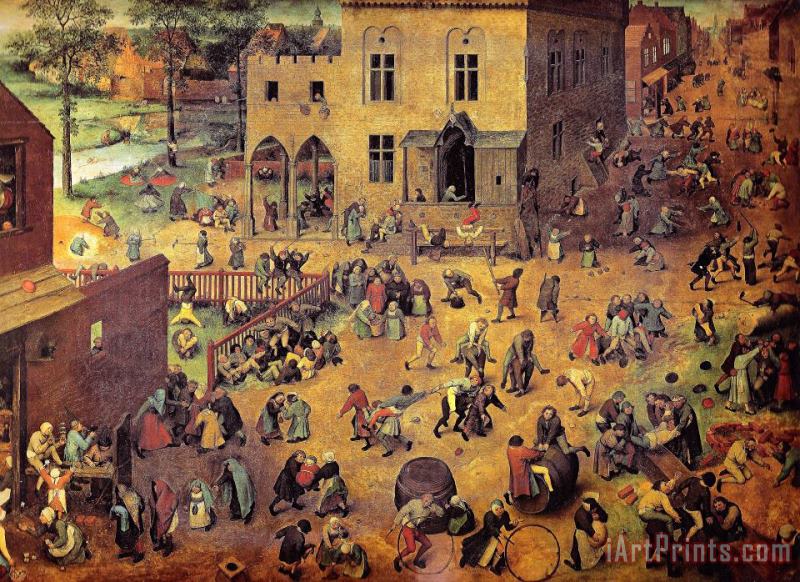 Children's Games Painting painting - Pieter Bruegel Children's Games Painting Art Print
