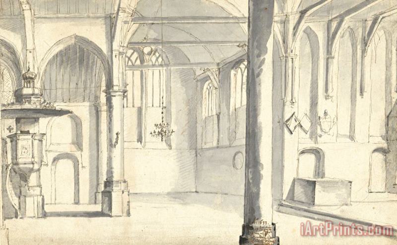 Pieter Jansz Saenredam Interieur Van De Sint Odulphuskerk Te Assendelft Art Print
