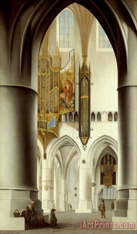 Pieter Jansz Saenredam Interior of The Church of St Bavo in Haarlem Art Print