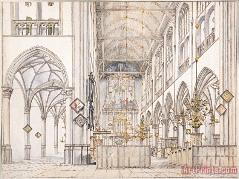 Pieter Jansz Saenredam Interior of The Church of St. Lawrence (groote Kerk Or Great Church) in Alkmaar, 1661 Art Painting