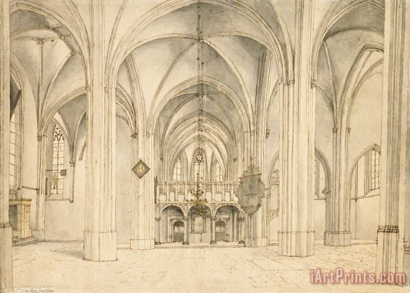 Pieter Jansz Saenredam Schip En Koor Van De Sint Cunerakerk Te Rhenen, Van West Naar Oost Art Painting