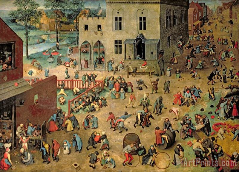 Children's Games painting - Pieter the Elder Bruegel Children's Games Art Print