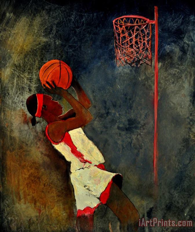 Pol Ledent Basketball Player Art Painting