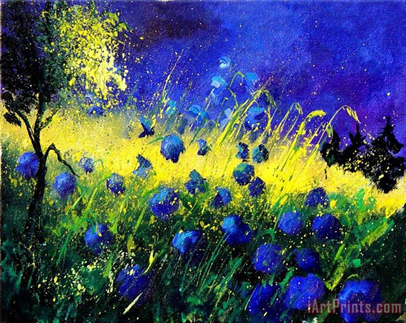 Pol Ledent Blue Poppies Art Painting