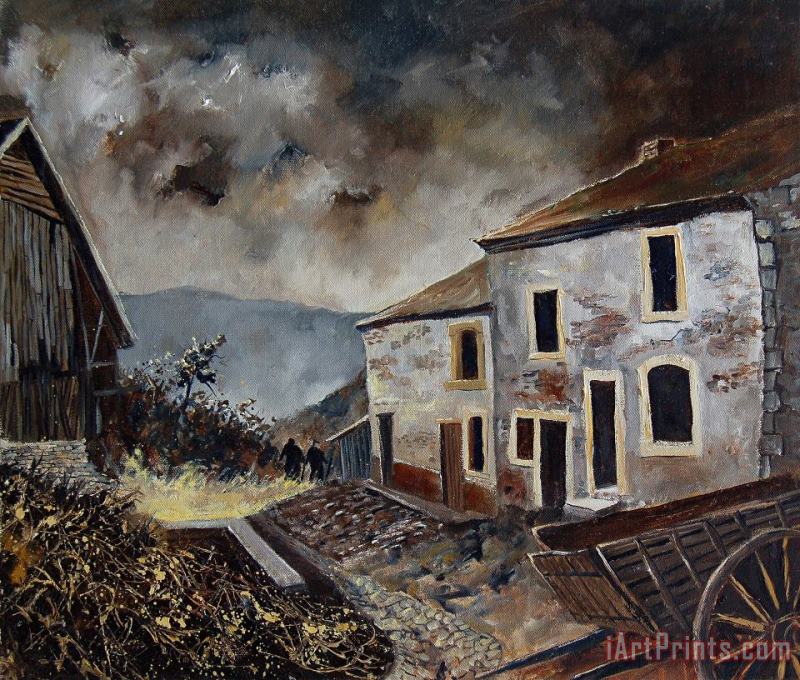 Old houses painting - Pol Ledent Old houses Art Print