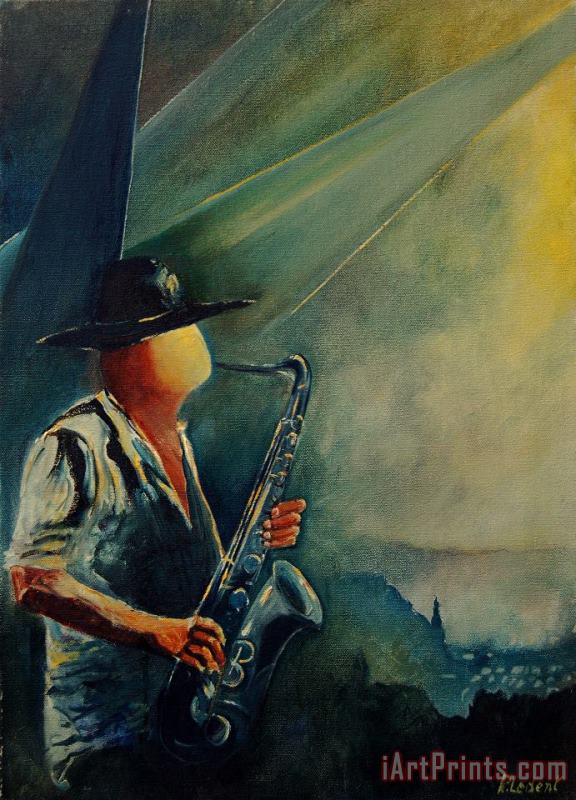 Pol Ledent Sax Player Art Painting
