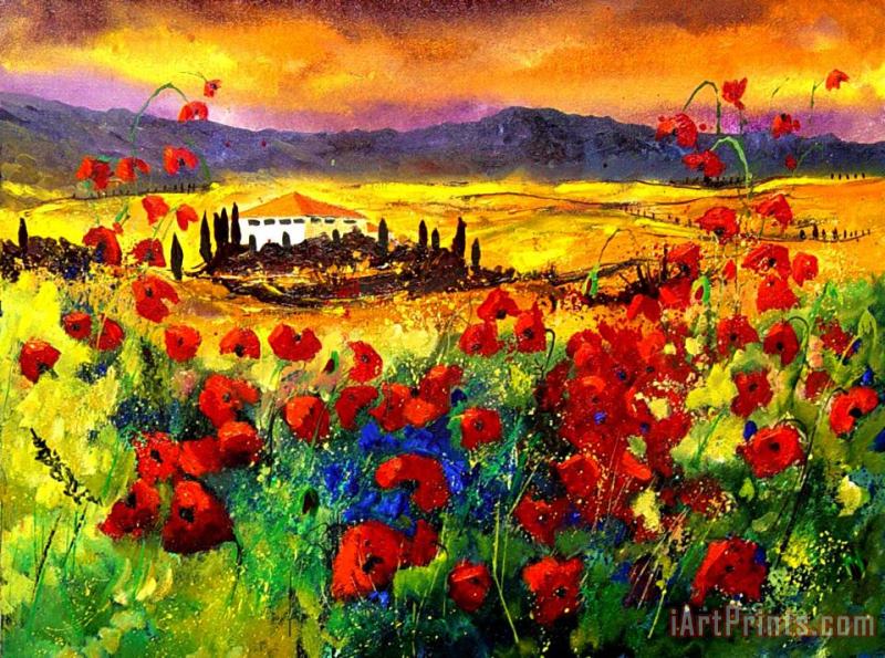 Pol Ledent Tuscany Poppies Art Painting