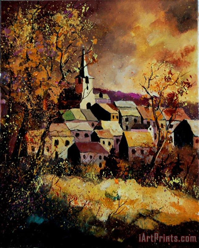 Pol Ledent Village In Fall Art Print