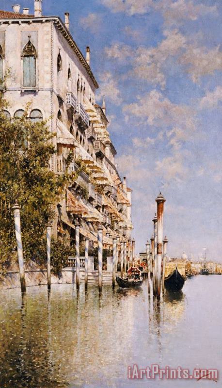 Rafael Senet Along The Grand Canal Art Print