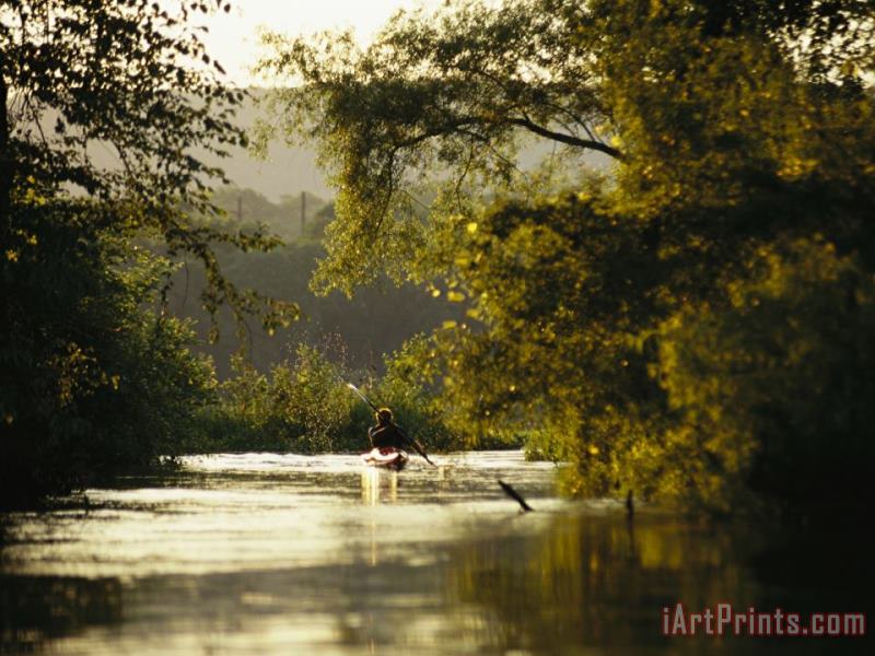 Raymond Gehman Kayaking on The Susquehanna River in The Sheets Island Natural Area Art Print