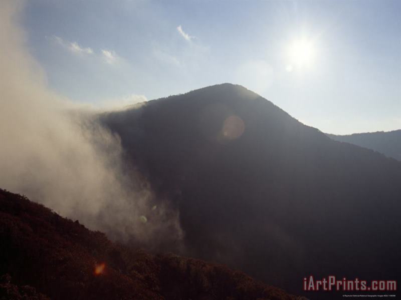 Raymond Gehman Mountain Peaks Ridges Sunlight And Clouds Art Painting