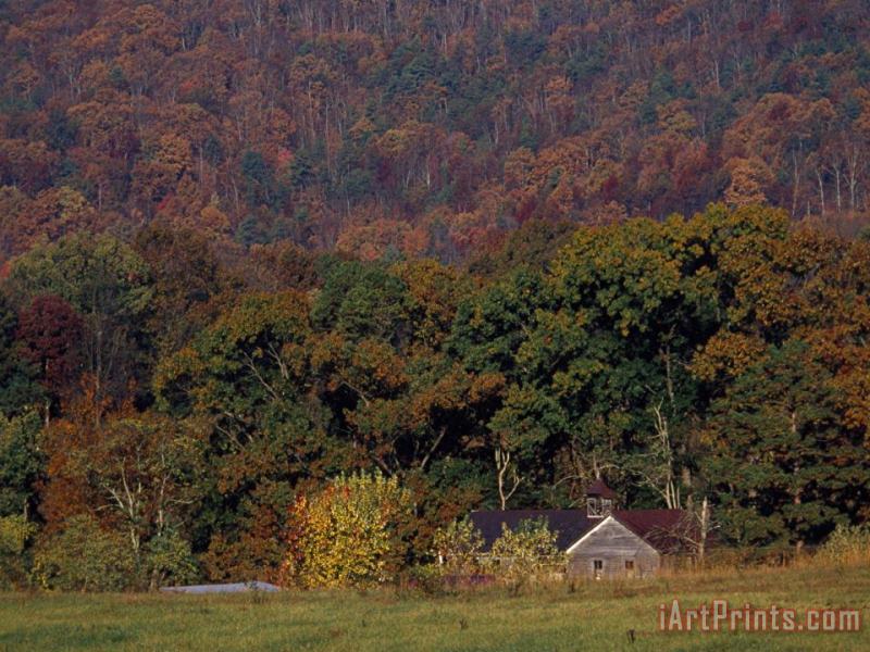 Raymond Gehman One Room School Nestled in The Houston Valley in The Bald Mountains Art Print