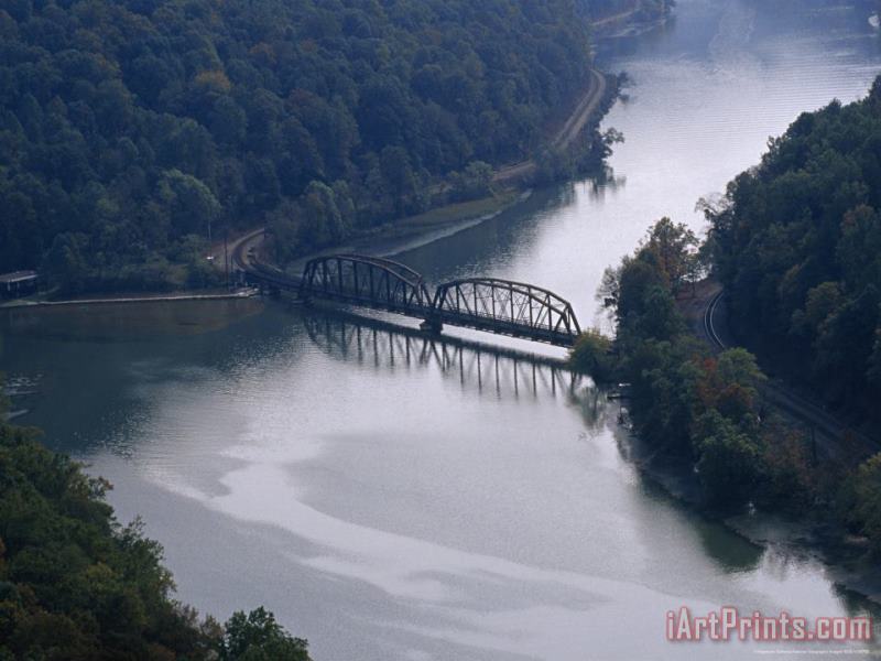Raymond Gehman Railroad Bridge Over The New River West Virginia Art Print