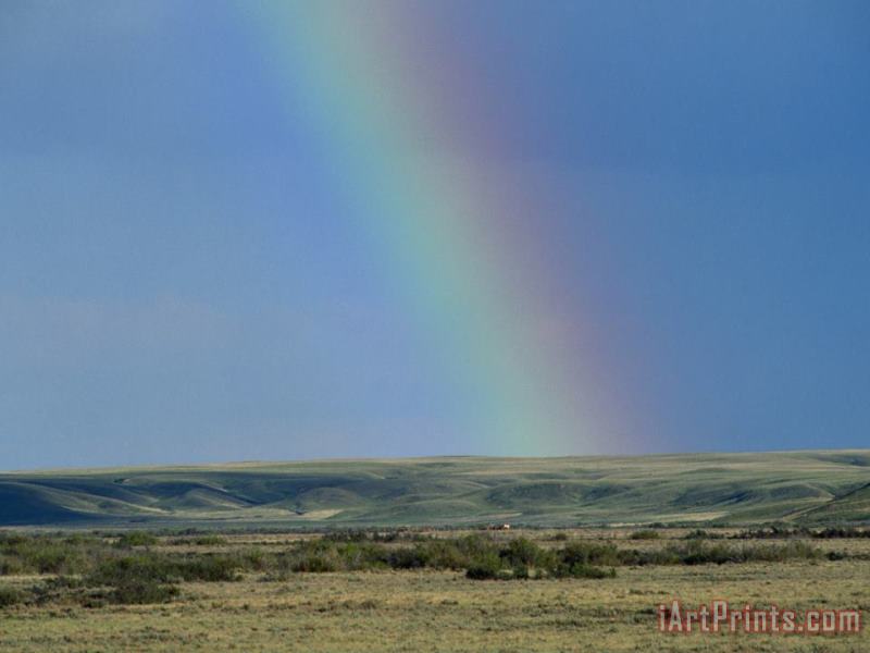 Rainbow Over The Canadian Prairie painting - Raymond Gehman Rainbow Over The Canadian Prairie Art Print