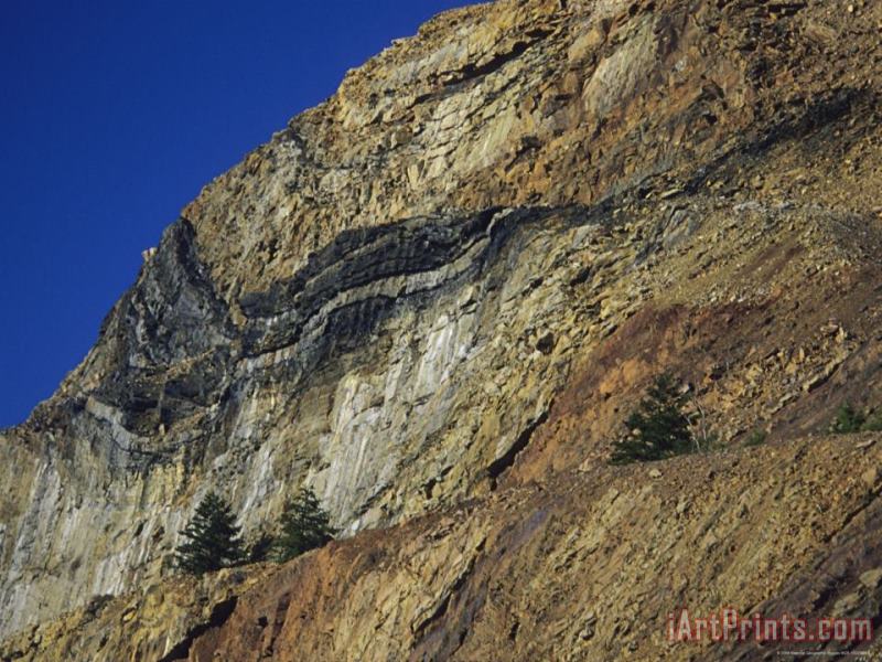 Sedimentary Layers Are Exposed in Sideling Hill painting - Raymond Gehman Sedimentary Layers Are Exposed in Sideling Hill Art Print