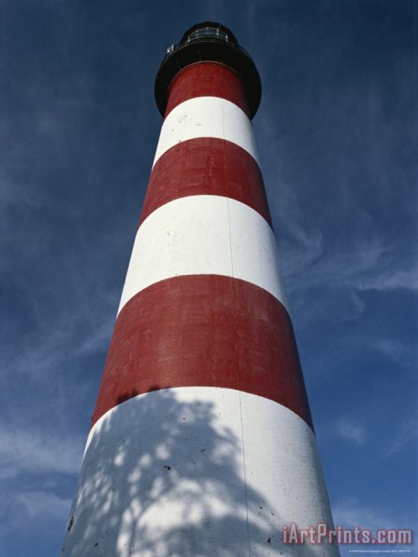 Raymond Gehman Skyward View of The Assateague Island Lighthouse Against a Blue Sky Art Print