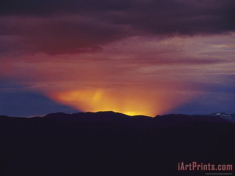 Raymond Gehman Spectacular Sunset Behind The Caribou Mountains Art Print